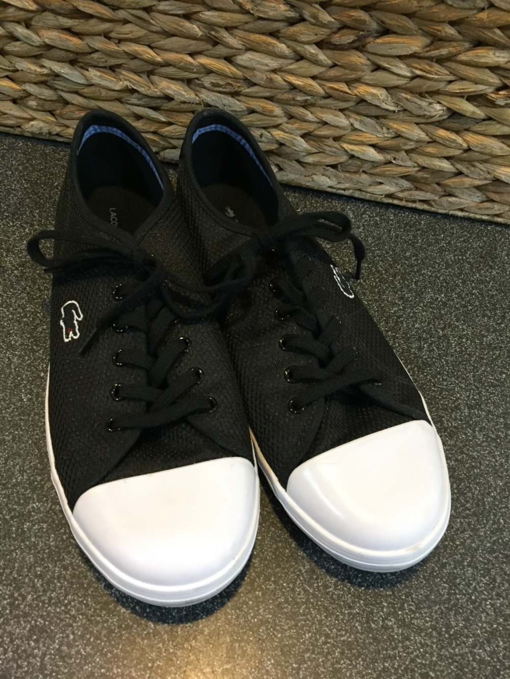 Lacoste Black and White Low-Top Sneakers